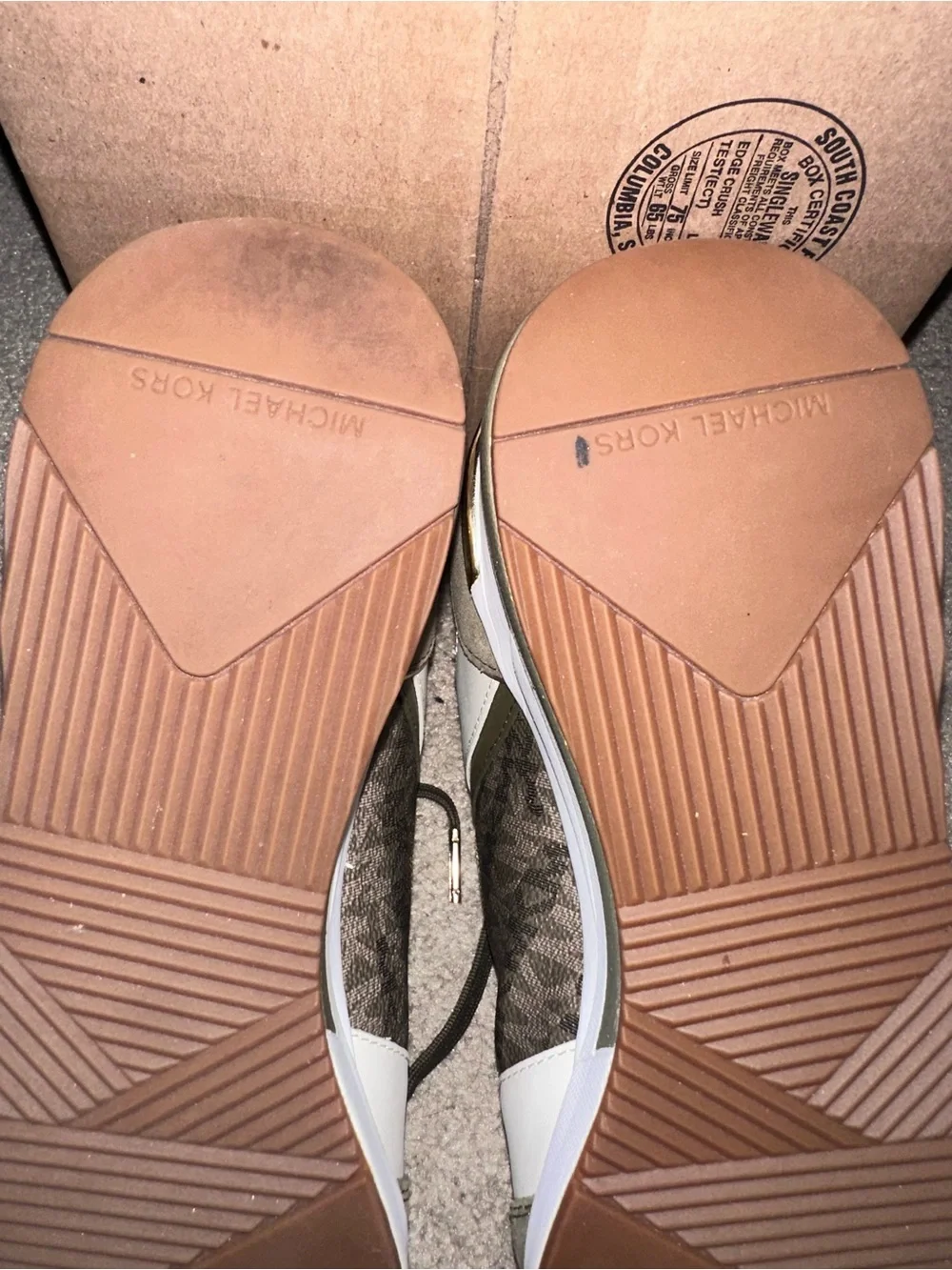 Michael Kors Olive and White Women's Fashion Sneakers